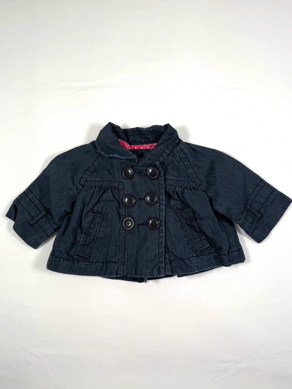 VINTAGE GAP Girls Chambray Peacoat Jacket‎ 18-24m Preppy Cottagecore Fall 2008